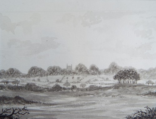 Original watercolour church - original,