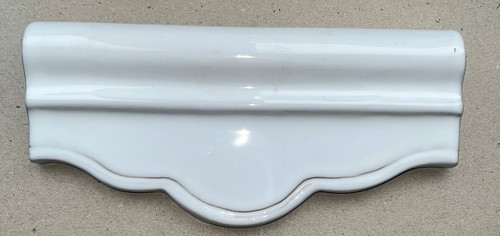 White ceramic dado border - white,