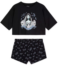 Ladies Pyjamas TIM BURTON CORPSE BRIDE Women 6 to 24 Boxy T-Shirt Shorts Primark