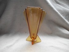 VINTAGE ART DECO AMBER PRESSED