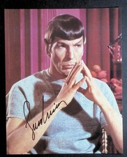 LEONARD NIMOY Autograph Color 8 x 10 Photo Star Trek TOS SPOCK W/COA