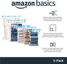 Amazon Basics Vacuum Compression Zipper Storage Bags with Airtight Valve