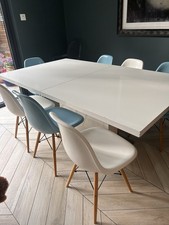 White Lacquer Extending Dining Table