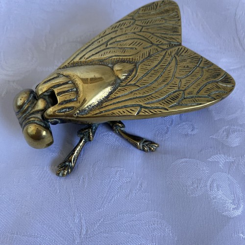 Vintage brass fly vesta match - vintage,