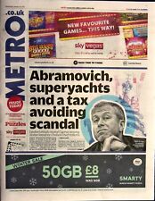 Metro Newspaper 29th January 2025 Abramovich Superyachts Tax Scandal Puzzles