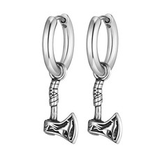 Viking Axe Hoop Earrings for