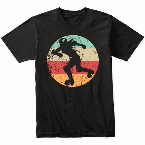 Retro roller derby skater - roller,