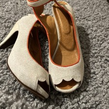 Chie Mihara Cute White Shoes With Orange Trim 41 Used