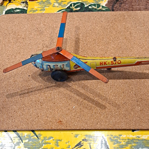 Vintage tinplate helicopter - vintage,