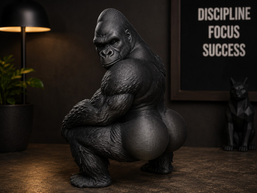 Cheeky gorilla statue - cheeky, –