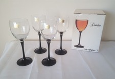 VINTAGE LUMINARC BLACK STEMMED