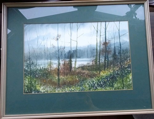 Signed framed acrylic - , painting