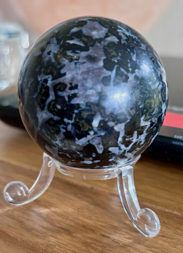 Indigo gabbro crystal sphere - indigo,