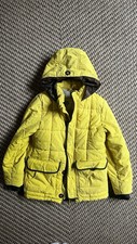 Mini Boden Yellow Padded Puffer Jacket Coat Faux Sheepskin Age 9-10 Girls Boys 