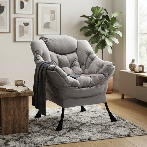 Elegant large armchair grey - elegant,