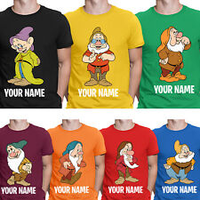 Personalised Seven 7 Dwarfs T Shirt Book Day Costume Bashful Dopey Tee Xmas