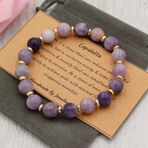 Lepidolite bracelet stretch - bracelet,