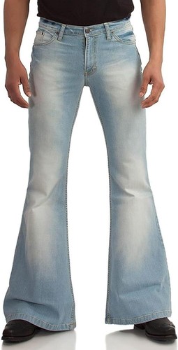 Men 70s bell bottom jeans - bell,