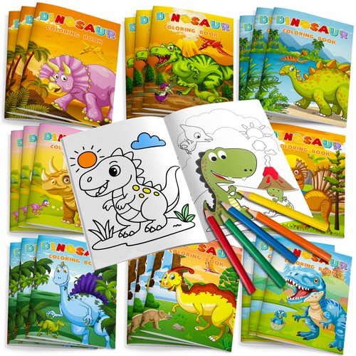 Pcs dinosaur colouring book - 24,
