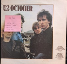 U2 October Vinyl Record VG/VG
