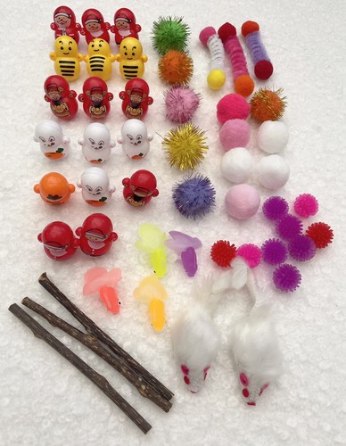 Job lot cat toys - job, fluffy