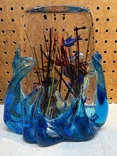 Vtg murano art glass aquarium - vtg,
