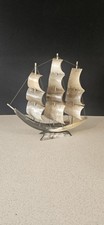Vintage Bull Horn Galleon Ship Boat Ornament Nautical Decor Sculpture