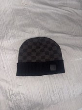 black and grey lv beanie