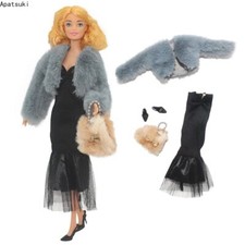 Grey Fur Coat Jacket Clothes