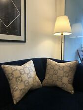 x2 Hermes Fil D'argent Luxury Cushions - Bespoke 50x45 Down Pad