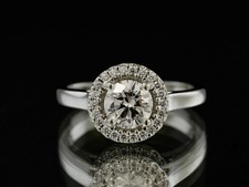Platinum 950 Halo Diamond Ring
