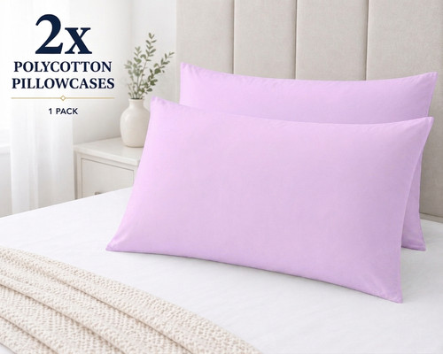 Polycotton pillowcases - 2x,