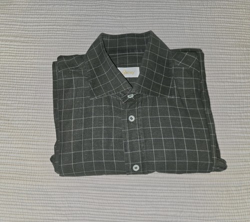 Brioni charcoal window pane - charcoal,