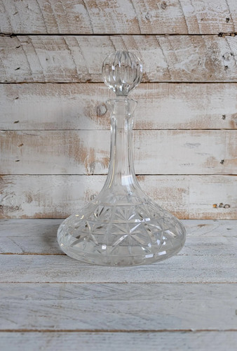 Large vintage cut - cut, glass