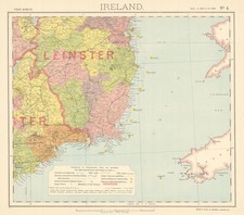 SE IRELAND LEINSTER. Lighthouses Lifeboat stations Round towers. LETTS 1892 map