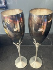 Champagne Flutes Silver Plated X2 Boxed Never Used 1862 Brand.