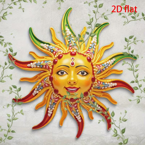 Colourful sun face - ☀️,