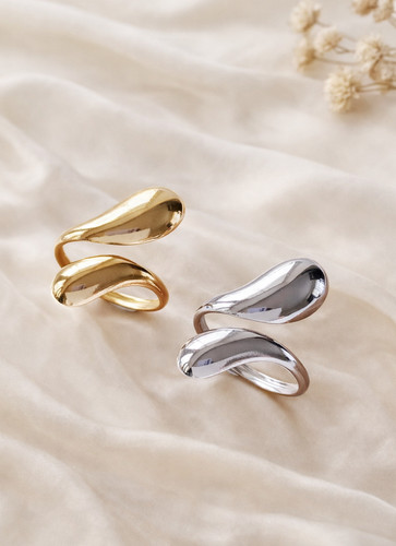 Twist open ring - ring, gold
