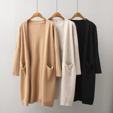 women's plus size autumn knitwear loose long thickend cardigan