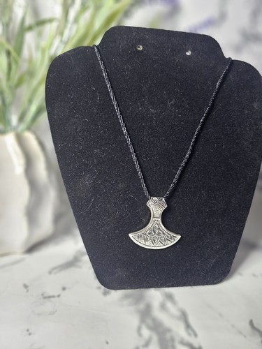 Viking axe necklace black - necklace,