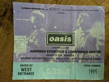 Oasis Rare Original Concert Ticket Stub Used Be Here Now Tour 1997 Aberdeen AECC