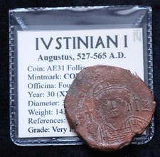 VF Byzantine Justinian AE31