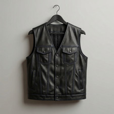Men’s Black Biker Leather