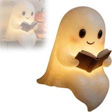 Cute Ghost Reading Book Statue