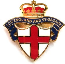 ENGLAND BADGE "FOR ENGLAND AND ST GEORGE" - Patriotic Enamel Pin Badge
