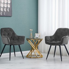Set of 2 Velvet Chairs with