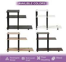 Side Table End Table Stand with Shelves Storage Nightstand for Bedroom Home