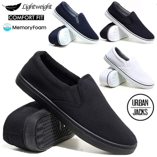 Mens slip casual canvas - slip, on