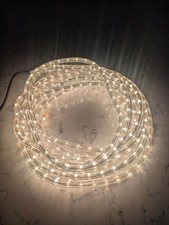 10m LED Warm White Rope Light Indoor Outdoor Garden UK Mains Plug Power