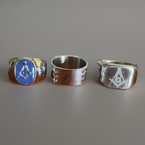 Lot silver tone masonic - tone,